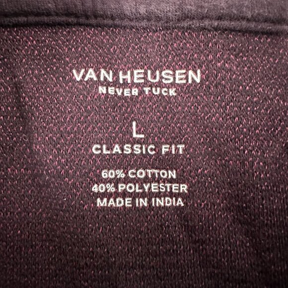 Van Heusen Mens Half Zip Pullover Classic Fit Size Large Maroon - Picture 3 of 6